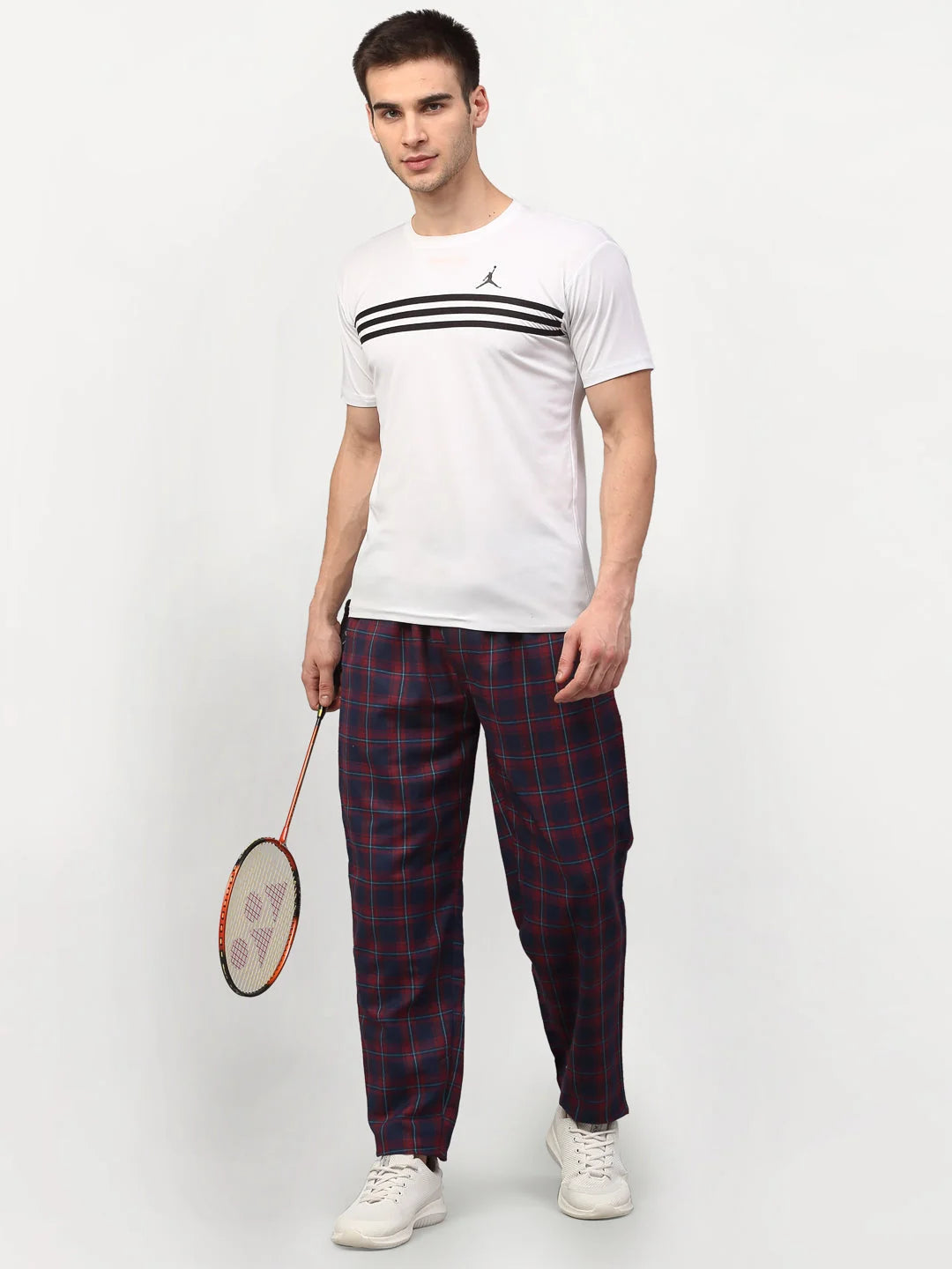 Men's Blue Cotton Track Pants - Mens Pajamas & Sleepwear