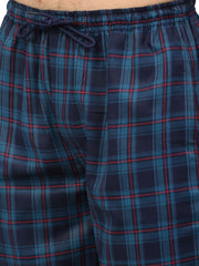 Indian Needle Men's Blue Quality Cotton Checked Track Pants