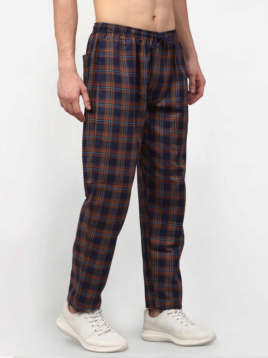 Orange Cotton Mens Jogger Pajama Pants - Quality Sleepwear