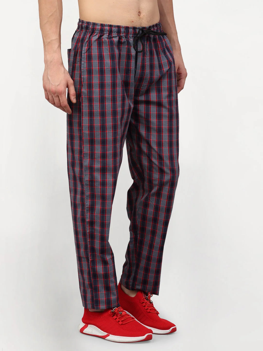 Grey Cotton Mens Pajama Pants - Classic Sleepwear | Indian Needle