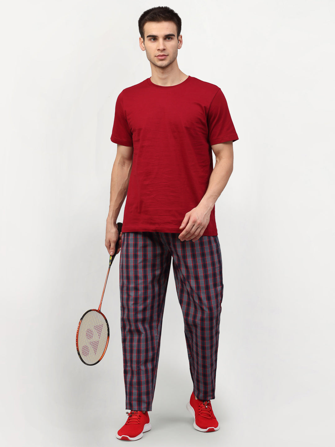 Grey Cotton Mens Pajama Pants - Classic Sleepwear | Indian Needle