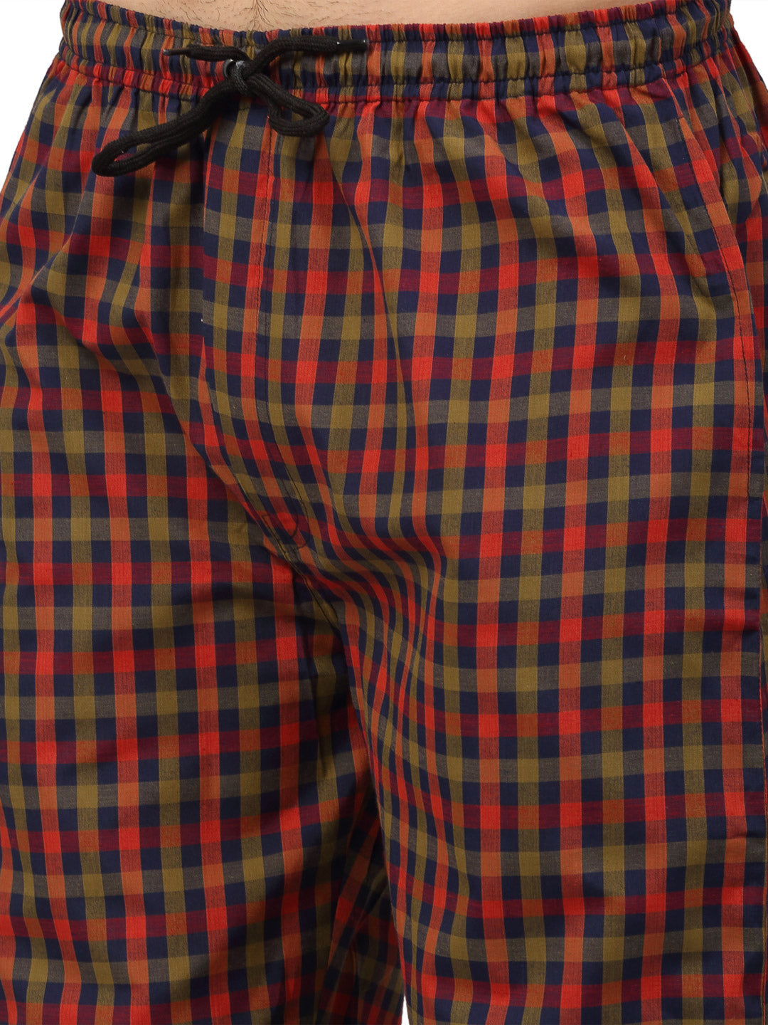 Orange Cotton Mens Pajama Pants - Comfy Sleepwear | Indian Needle