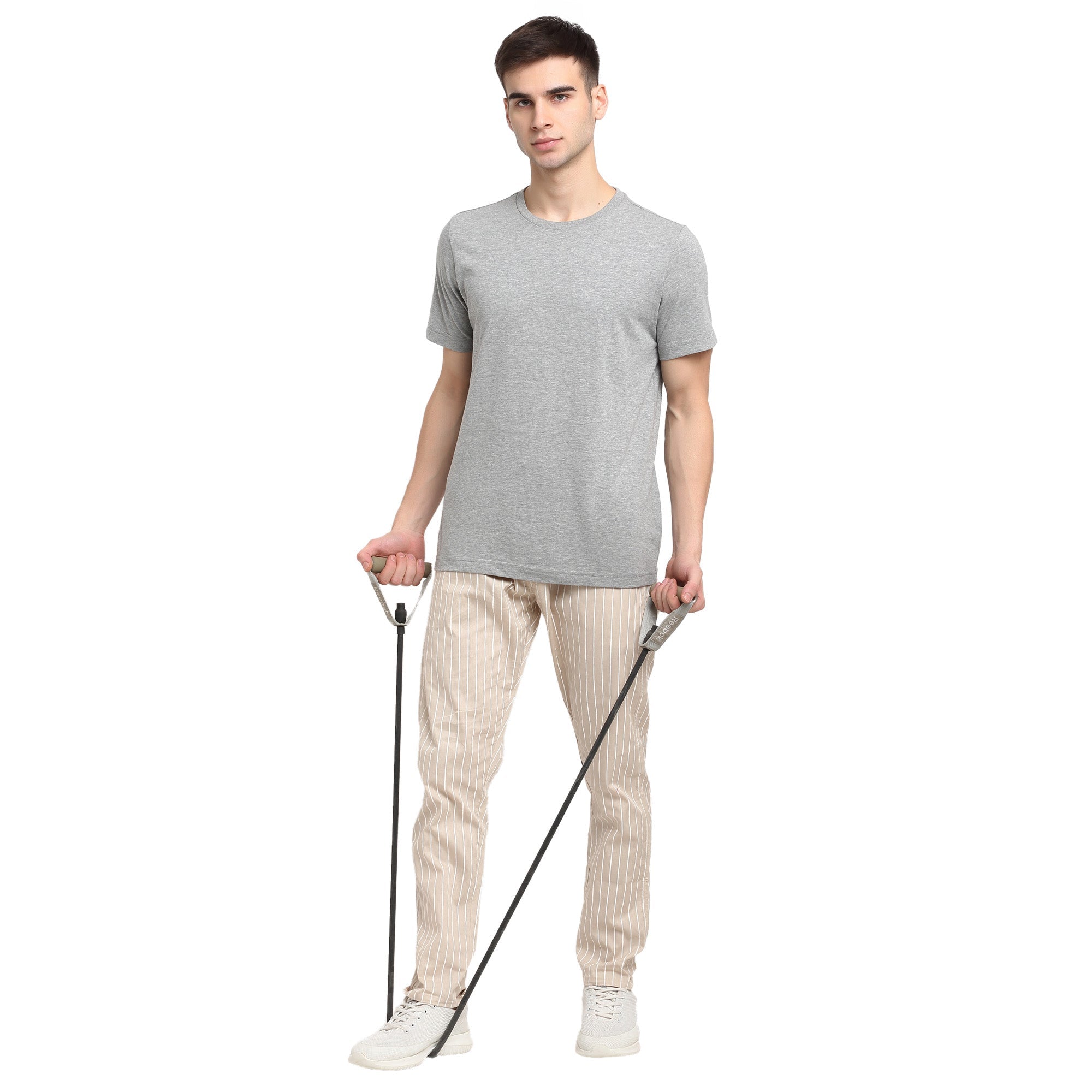 Beige Cotton Mens Pajama Pants - Striped Sleepwear | Indian Ne...