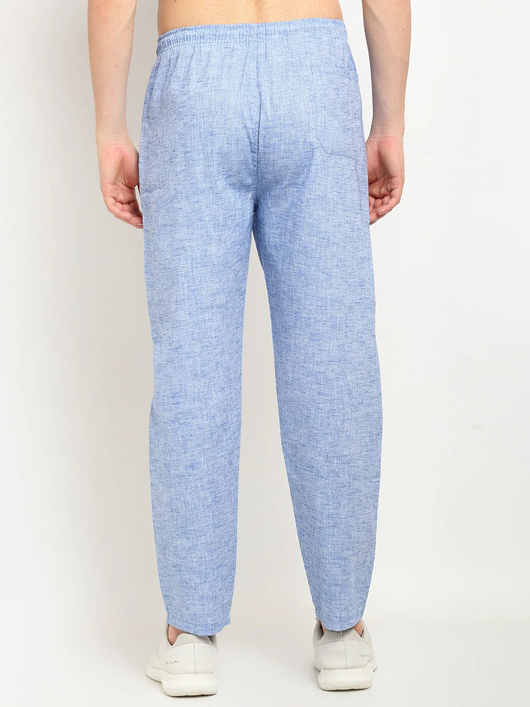 Blue Cotton Track Pants - Indian Needle Mens Jogger Pajama Pants