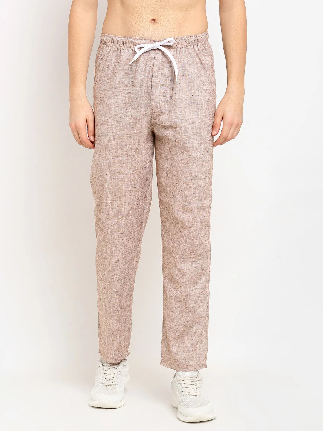 Brown Cotton Track Pants - Indian Needle Mens Pajamas Online