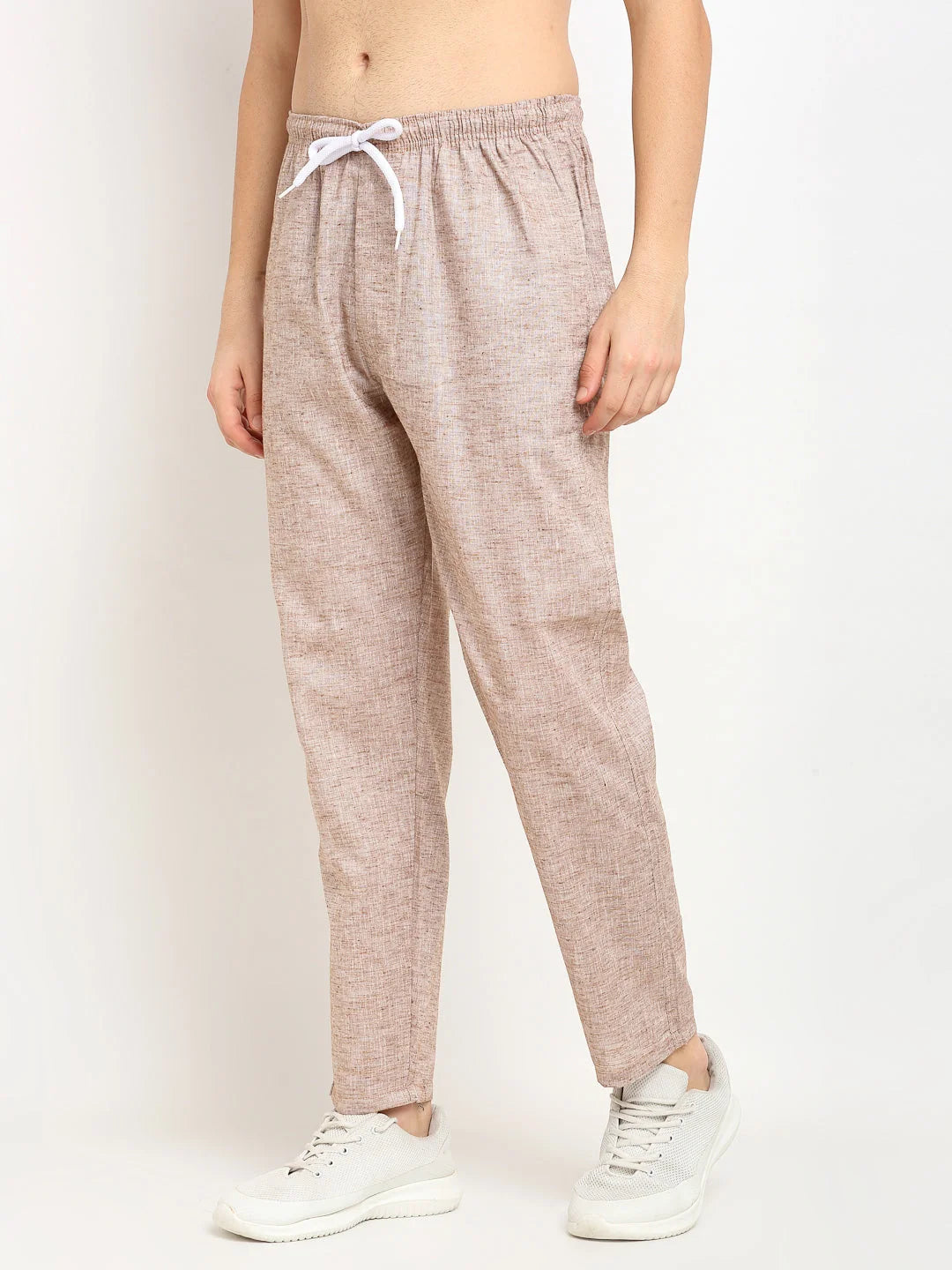Brown Cotton Track Pants - Indian Needle Mens Pajamas Online