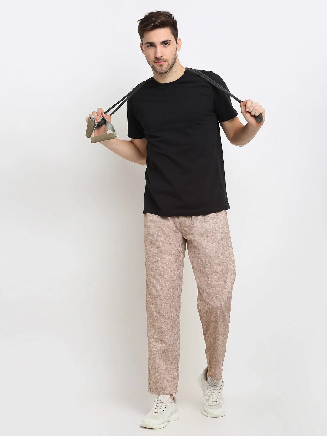 Brown Cotton Track Pants - Indian Needle Mens Pajamas Online