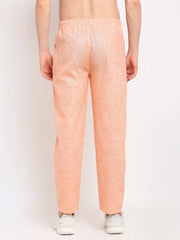 Indian Needle Men's Orange Linen Cotton Track Pants