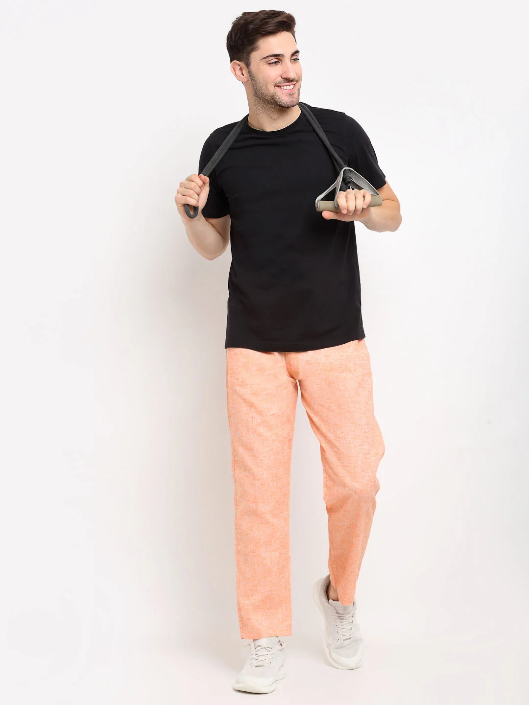 Orange Cotton Track Pants - Indian Needle Mens Pajamas