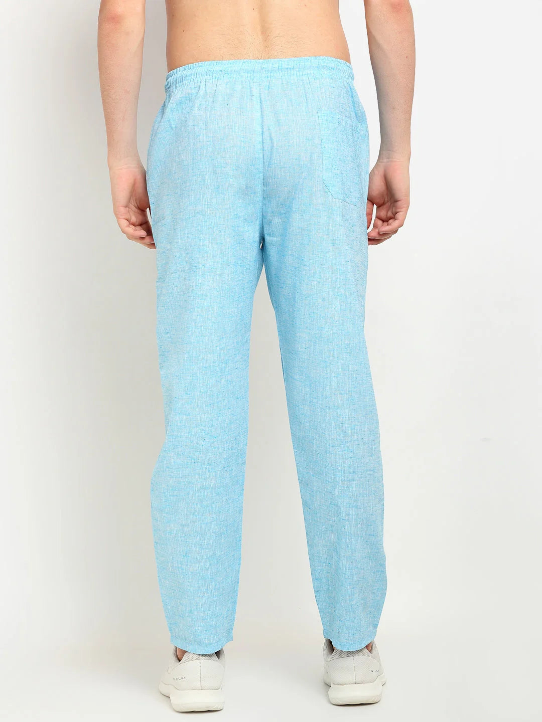 Men's Blue Cotton Track Pants - Mens Jogger Pajama Pants
