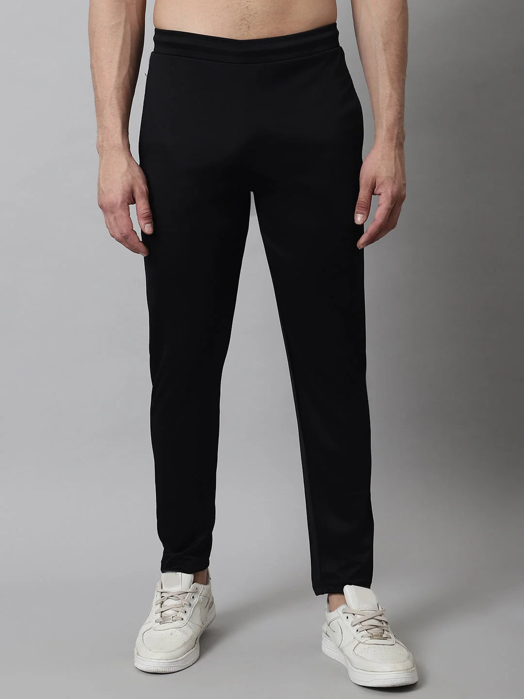 Mens Black Trackpants: Solid Cotton Mens Pajamas and Sleepwear