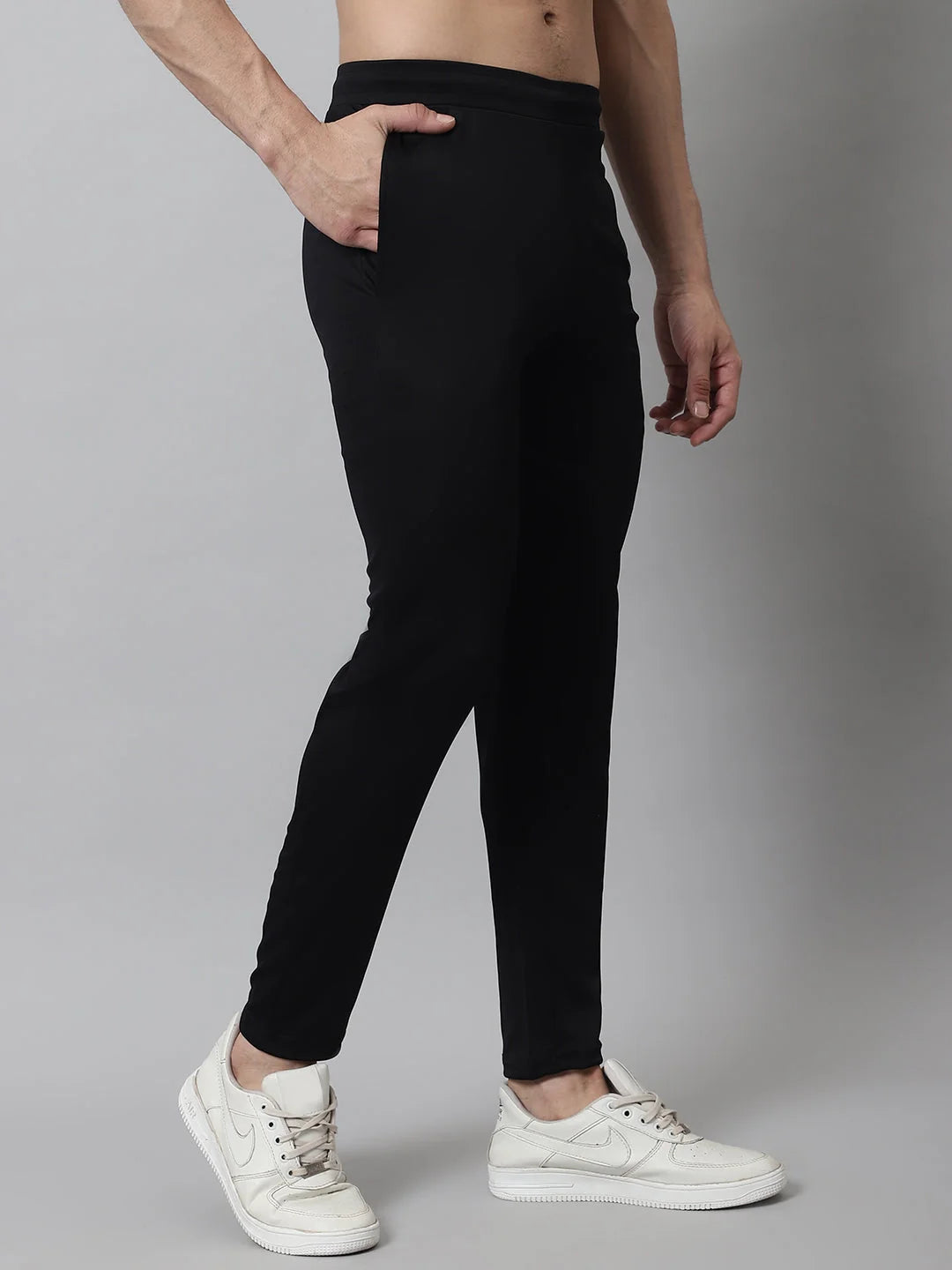 Mens Black Trackpants: Solid Cotton Mens Pajamas and Sleepwear