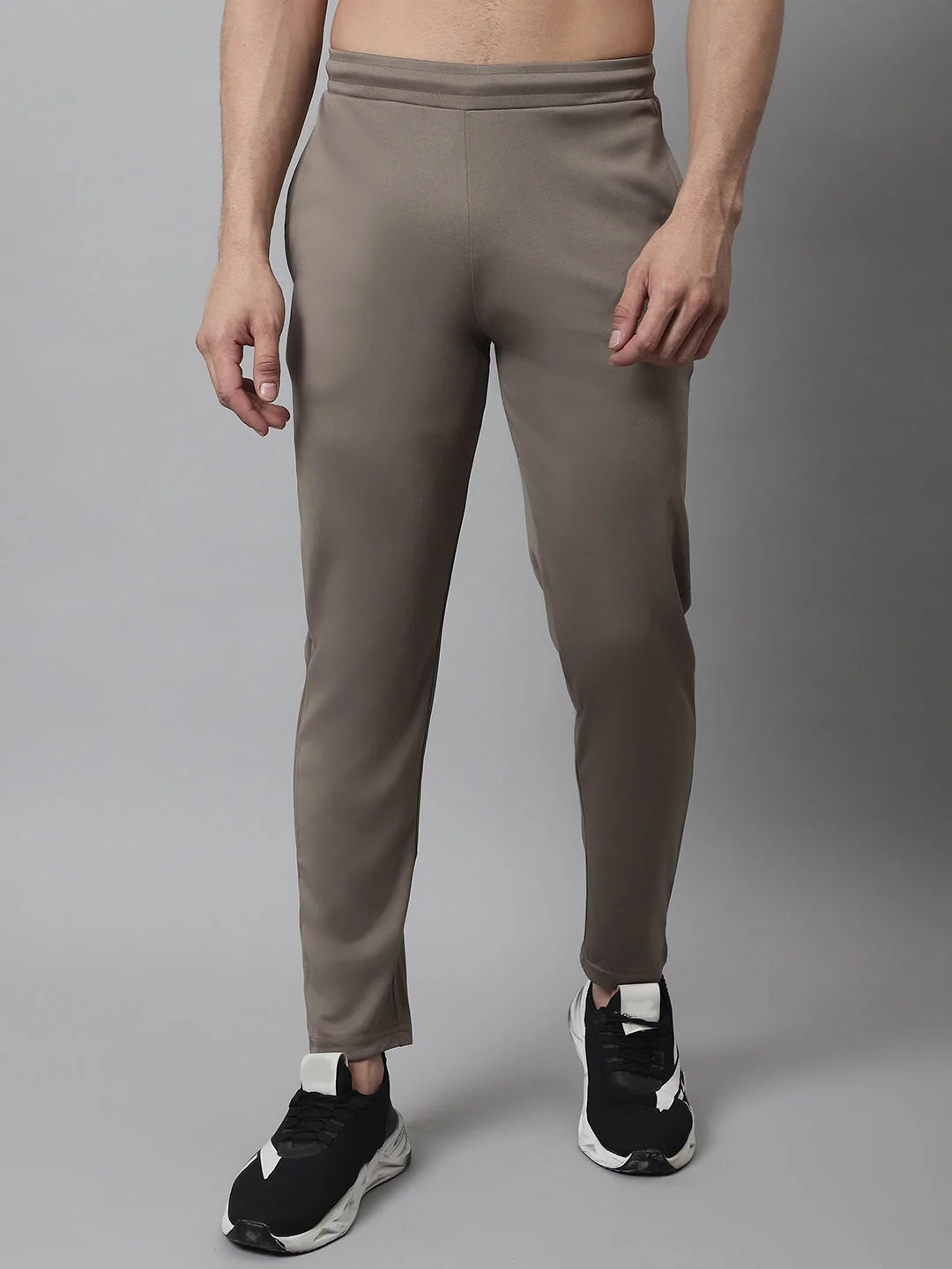 Mens Brown Trackpants: Solid Cotton Mens Pajama Set Sleepwear