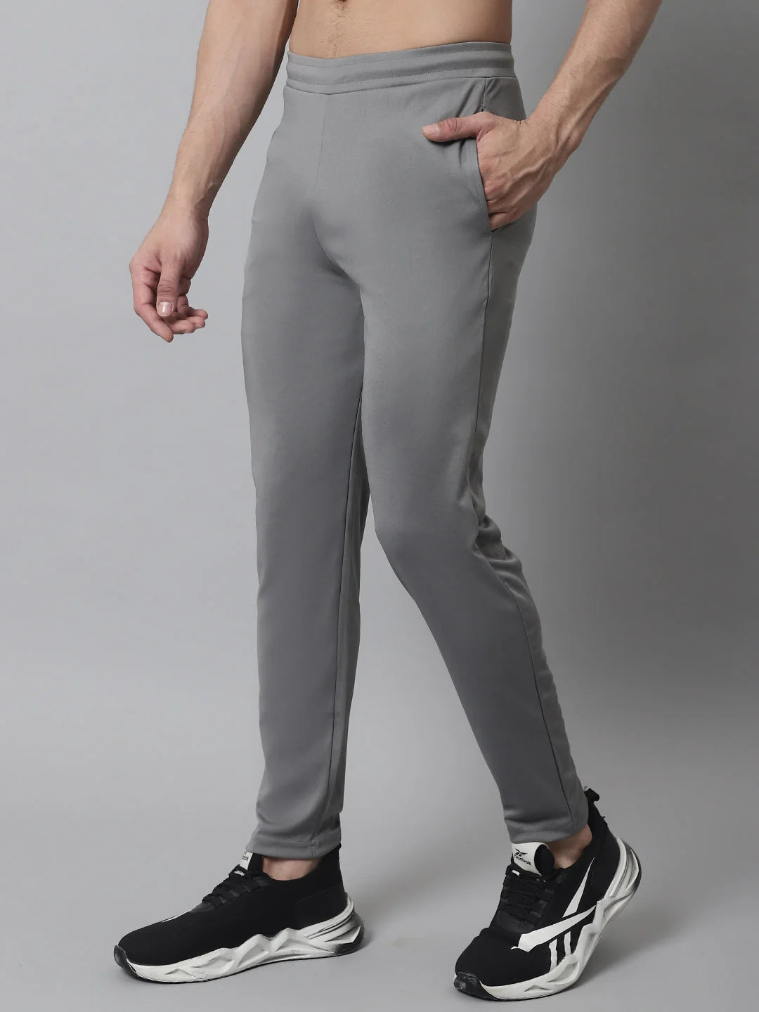 Mens Grey Trackpants: Solid Cotton Mens Jogger Pajama Pants