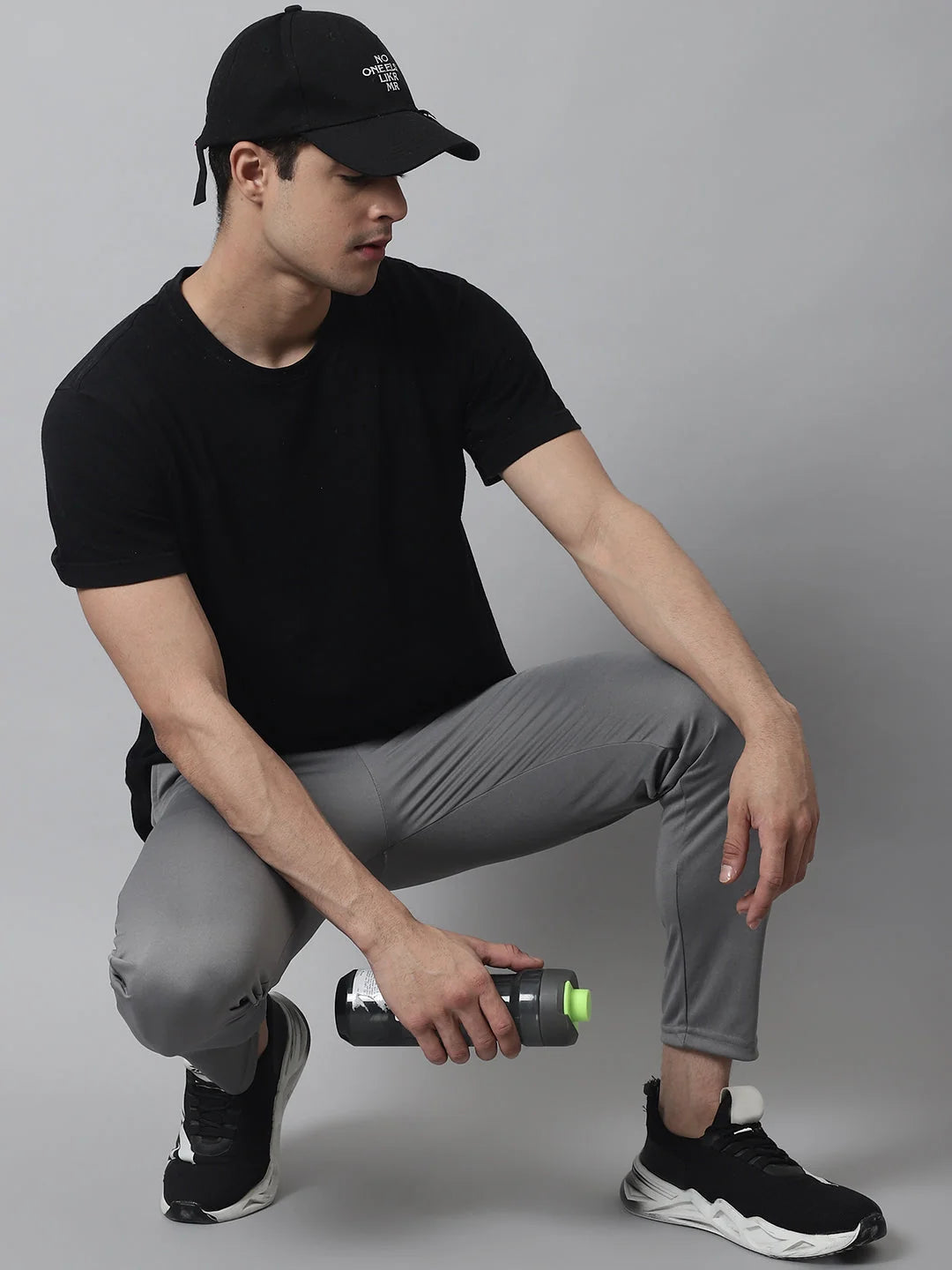 Mens Grey Trackpants: Solid Cotton Mens Jogger Pajama Pants