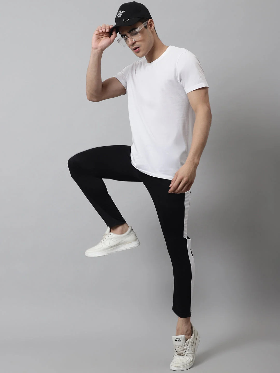 Black Stripe Mens Pajama Set - Cotton Jogger Pajama Pants