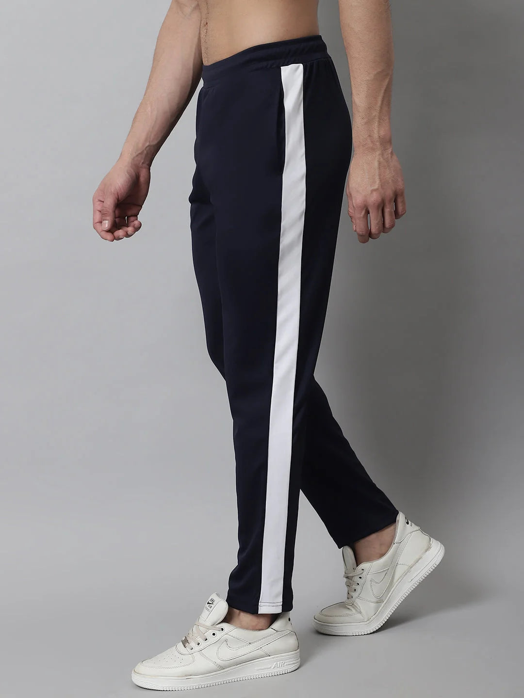 Navy Trackpants: Mens Pajamas Set - Comfy Cotton Sleepwear