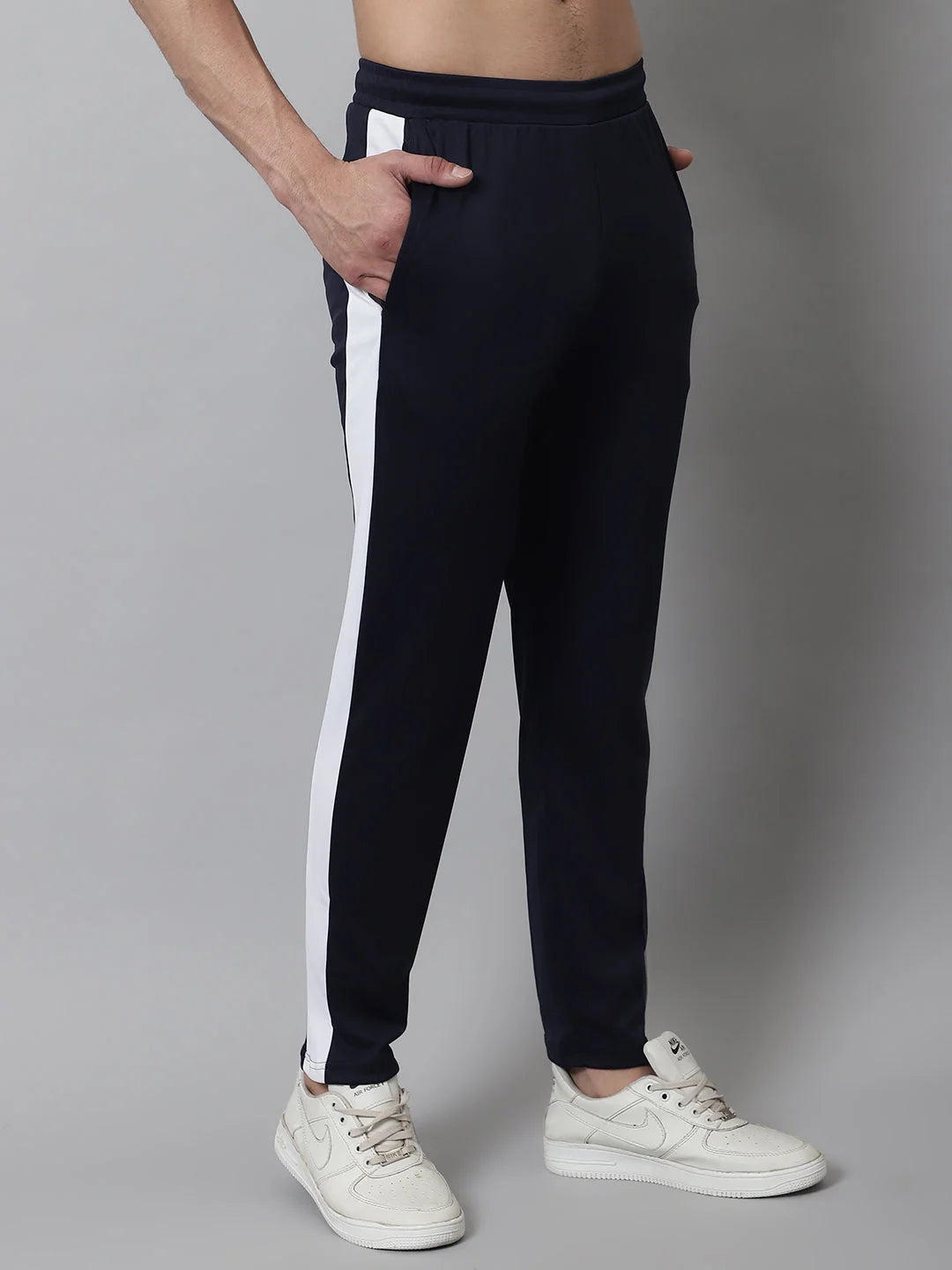 Navy Trackpants: Mens Pajamas Set - Comfy Cotton Sleepwear