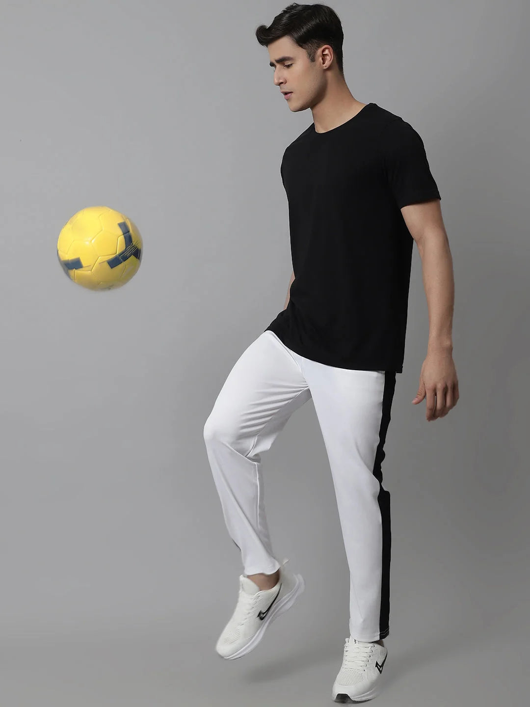 Men's White & Black Striped Lycra Trackpants | Mens Pajamas