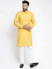 Men's Gem Yellow Woven Kurta Only
