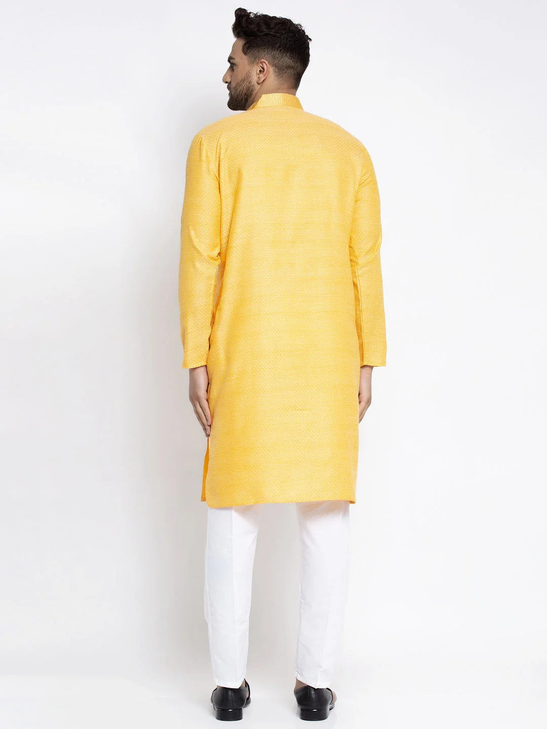 Yellow Cotton Mens Kurta Pajama Set | Mens Kurta Pajama
