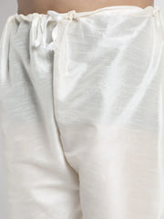 Men's Peach Solid Dupion Silk Kurta Payjama Set