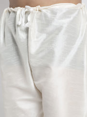 Men's Peach Solid Dupion Silk Kurta Payjama Set