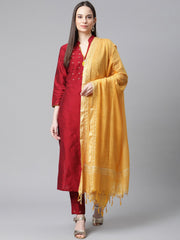 Women Pink & White Self Design Kurta with Trousers & Dupatta ( JOKS D12PW 1350 Pink )