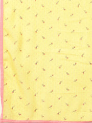 Women Peach-Coloured & Yellow Solid Kurta with Palazzos & Dupatta