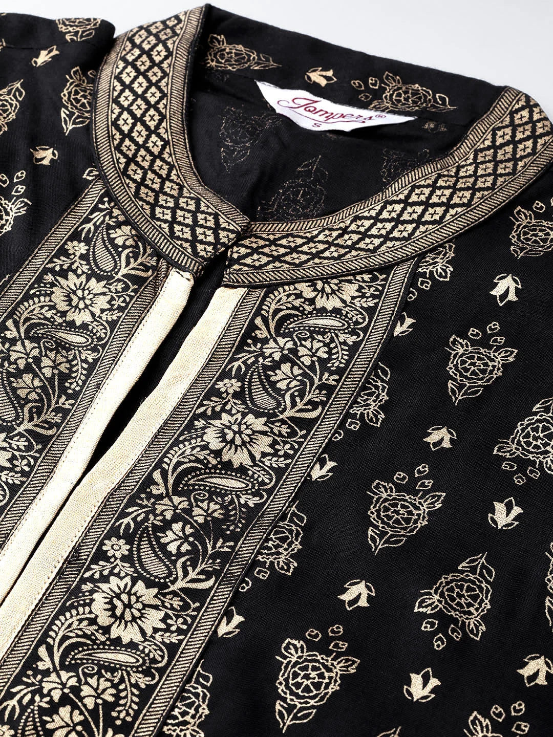 Black Block Print Kurta Palazzo Set | Kurta and Palazzo Set