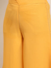 Printed Mukaish Kurta with Palazzos ( JOKPL 1460 Yellow )