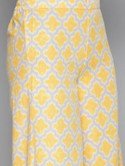 Women Ethnic Motifs Printed Kurta with Palazzos ( JOKPL 1498 Yellow )-JOKPL-1498