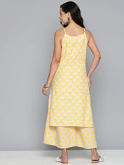 Women Ethnic Motifs Printed Kurta with Palazzos ( JOKPL 1498 Yellow )-JOKPL-1498
