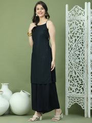 Backless Designer Kurta for Women ( JOK 1577 Black )