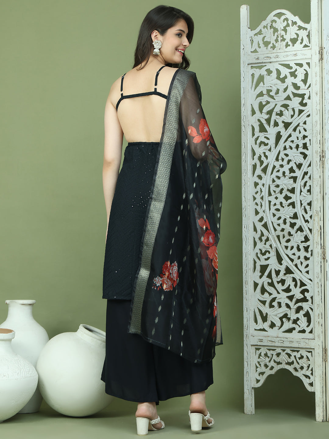 DesiQlo Women kurta sets - Black - JOKPL_2137B_D66B_1577_Black_XS