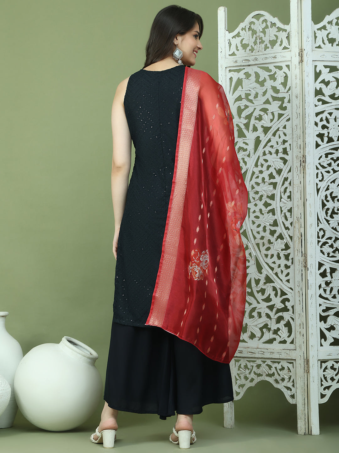 DesiQlo Women kurta sets - Black - JOKPL_2137B_D66R_1579_Black_S