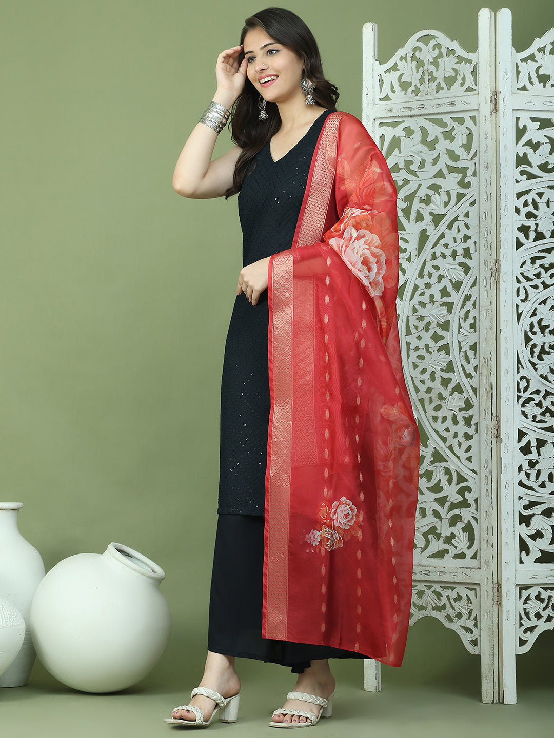 DesiQlo Women kurta sets - Black - JOKPL_2137B_D66R_1579_Black_S