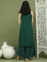 Embroidered Rayon Kurta With Palazzos ( JOKPL 2137G 1579 Green )