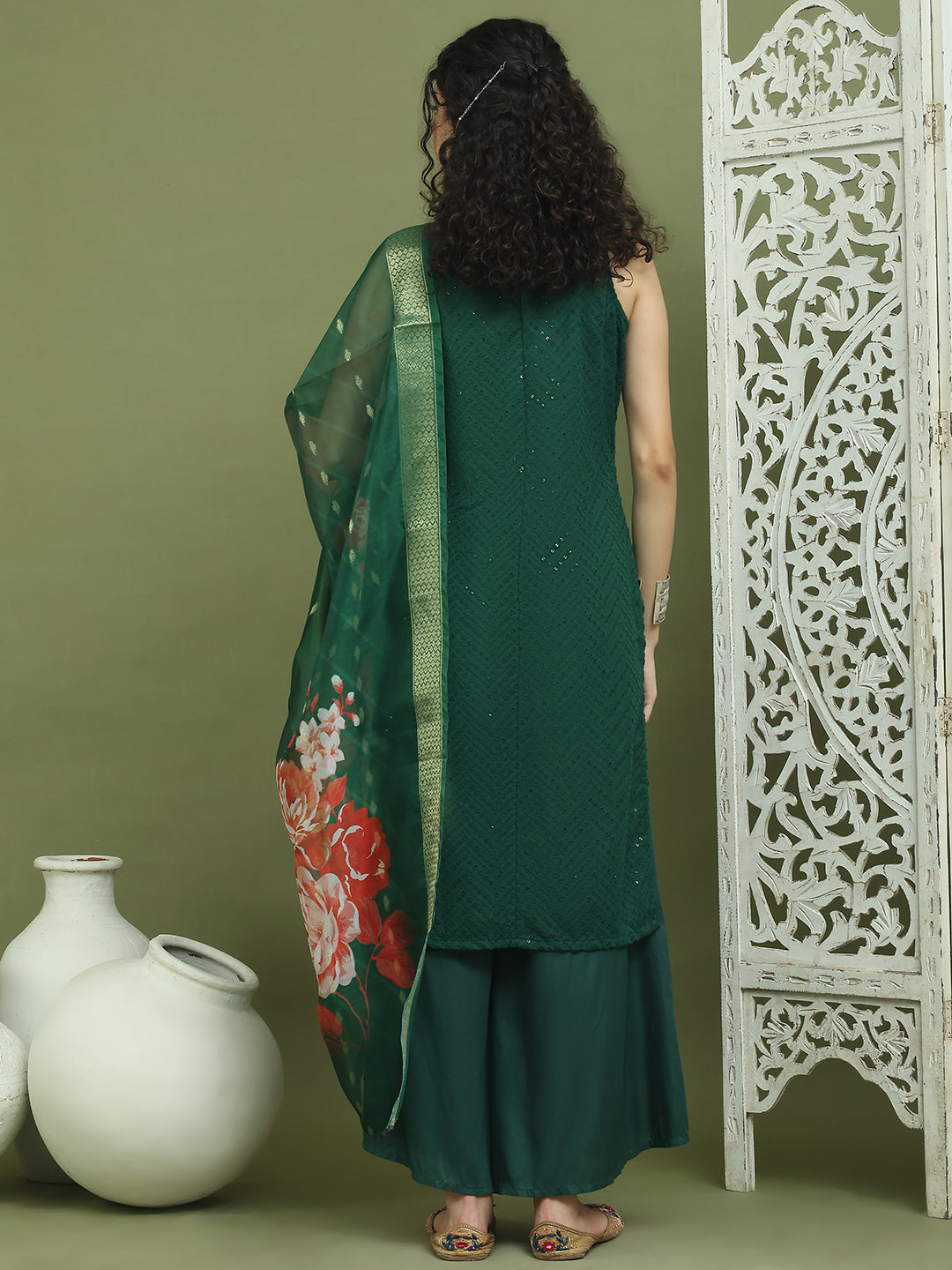 DesiQlo Women kurta sets - Green - JOKPL_2137G_D66G_1579_Green_S