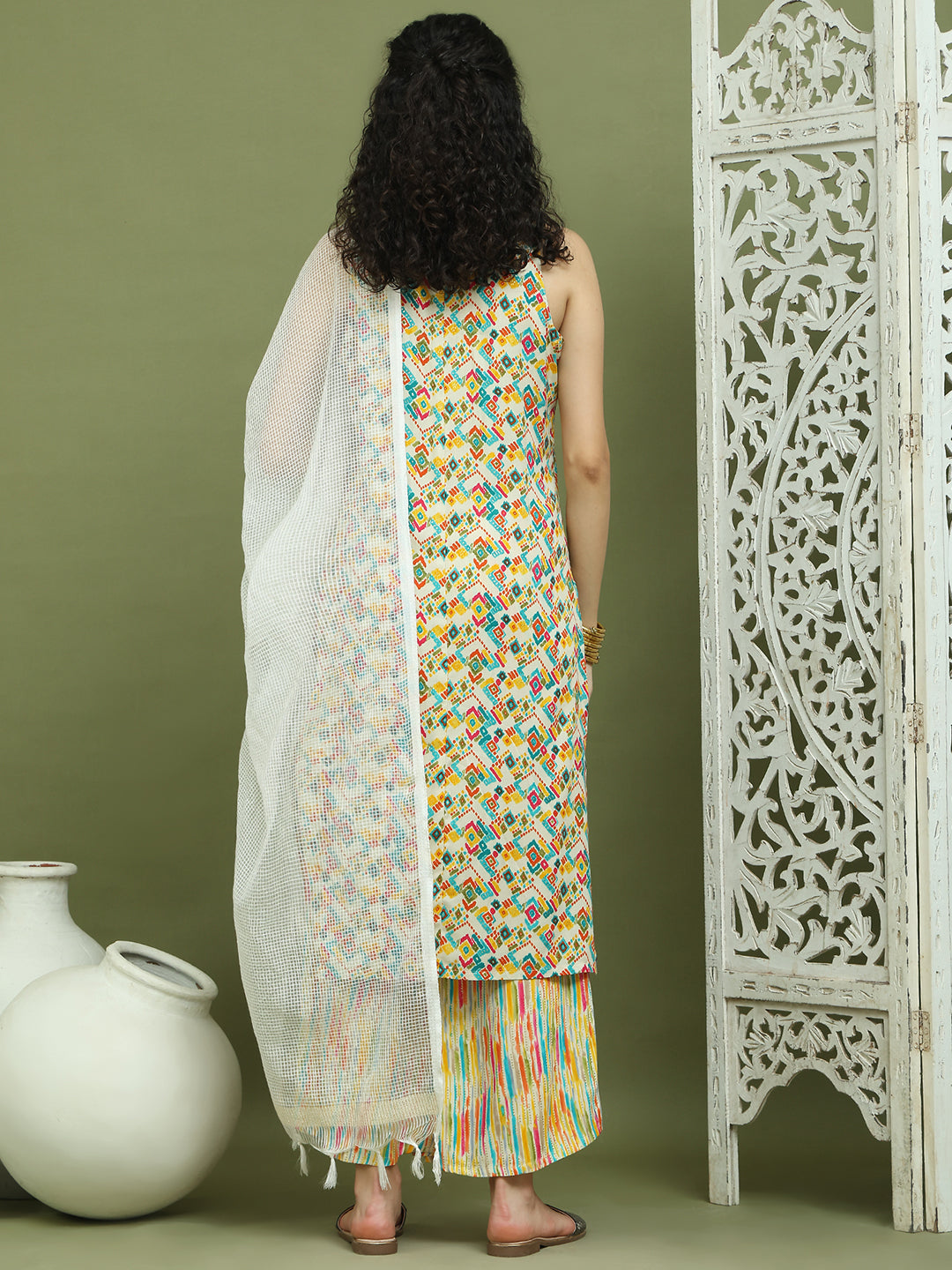 DesiQlo Women kurta sets - Beige - JOKPL_2137Mul_D31W_1576_Ivory_S