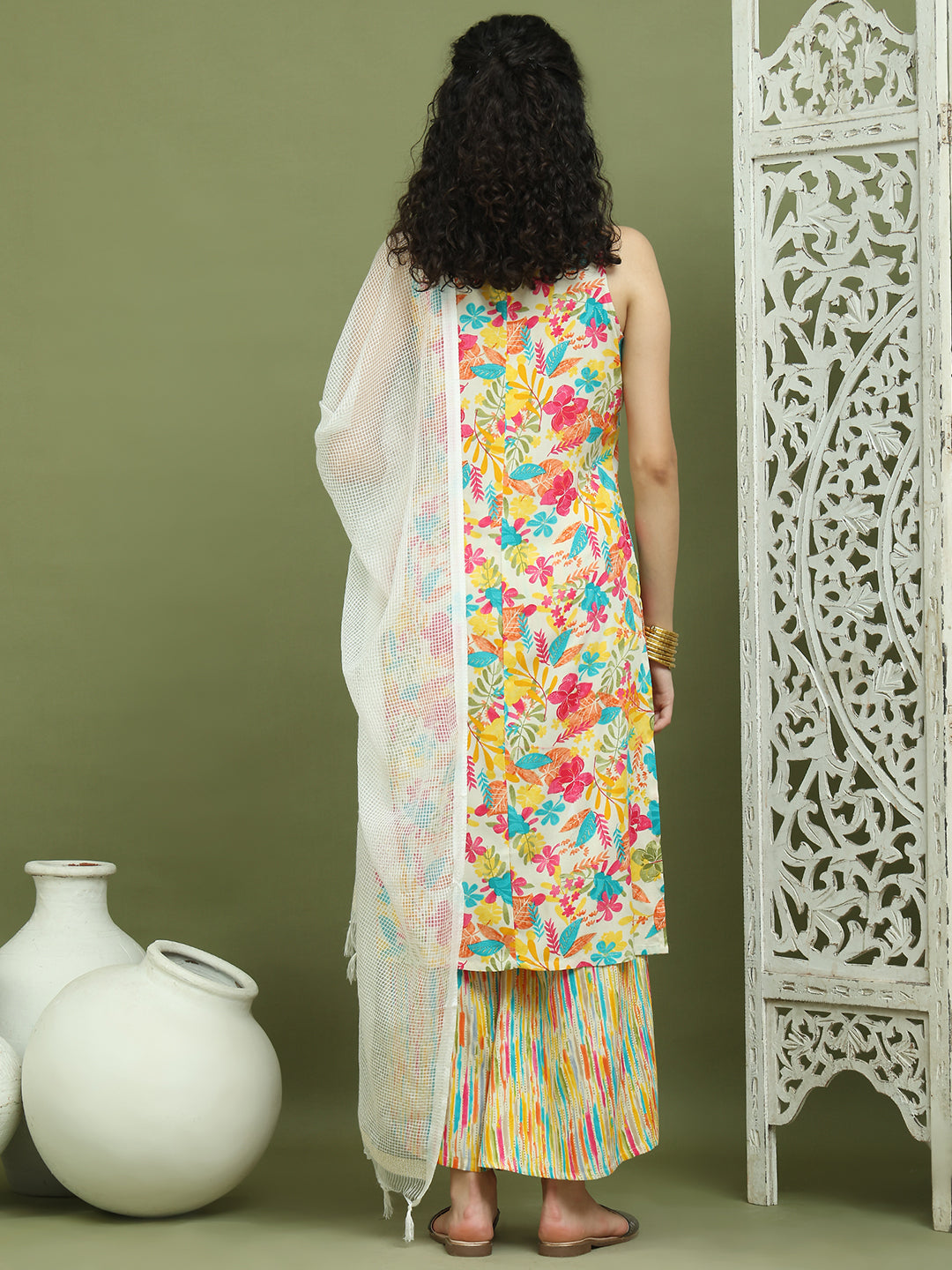 DesiQlo Women kurta sets - White - JOKPL_2137Mul_D31W_1576_White_S