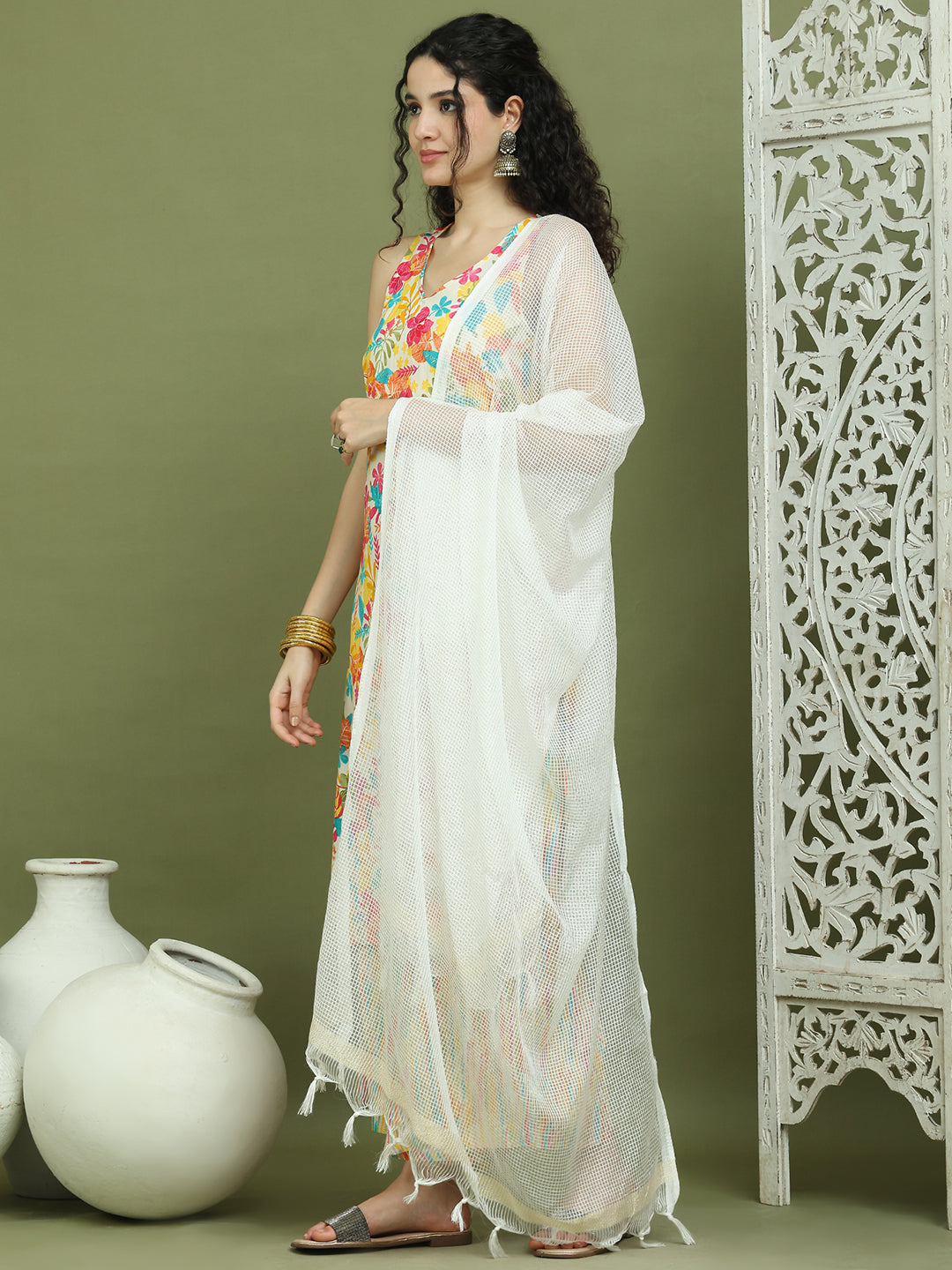DesiQlo Women kurta sets - White - JOKPL_2137Mul_D31W_1576_White_S