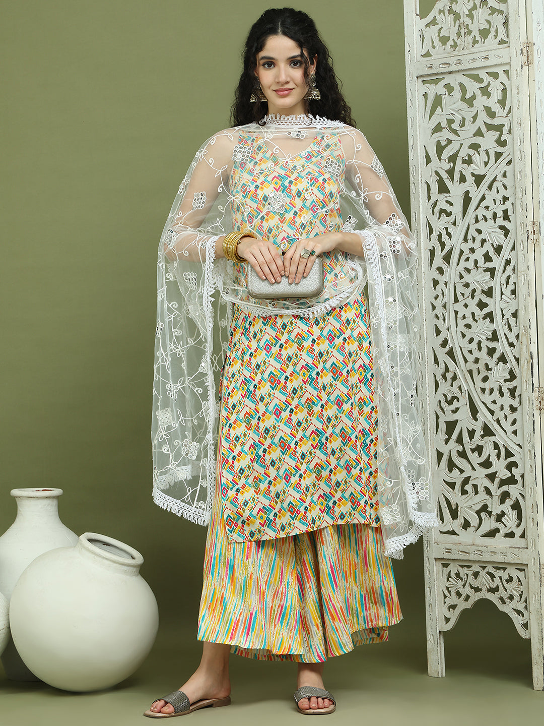 DesiQlo Women kurta sets - Beige - JOKPL_2137Mul_D67W_1576_Ivory_S