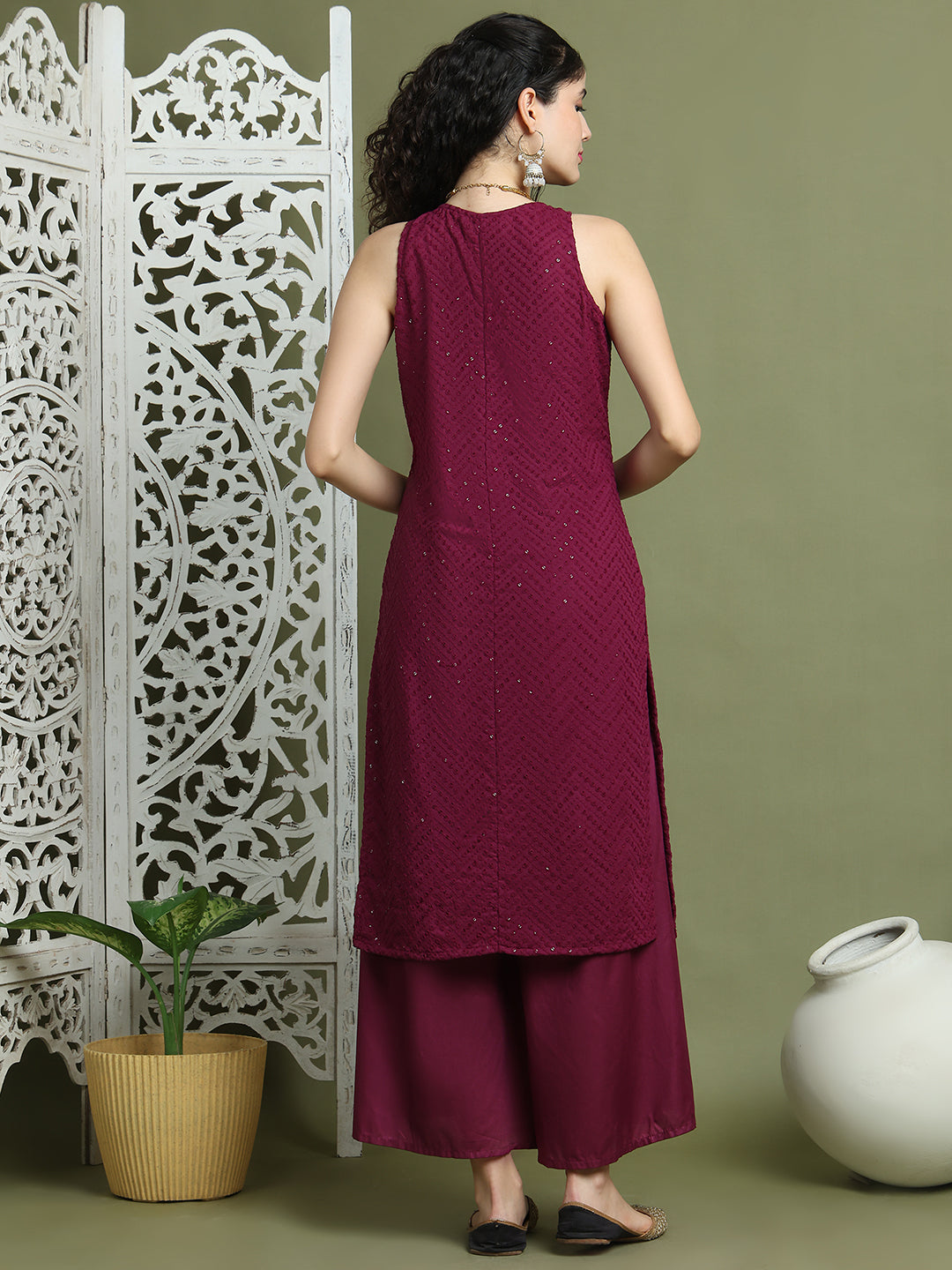 DesiQlo Women kurta sets - Purple - JOKPL_2137P_1579_Purple_S