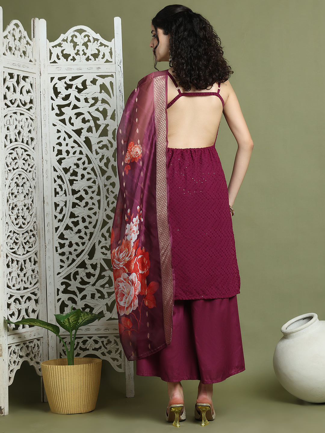 DesiQlo Women kurta sets - Purple - JOKPL_2137P_D66P_1577_Purple_XS