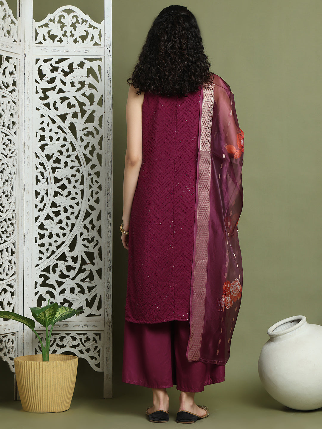 DesiQlo Women kurta sets - Purple - JOKPL_2137P_D66P_1579_Purple_S