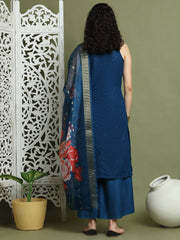 Embroidered Rayon Kurta Palazzos With dupatta ( JOKPL 2137Pe D66Pe 1579 Peacock )