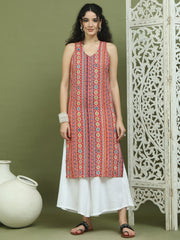 Foil Printed Rayon Kurta ( JOK 1574 Red )