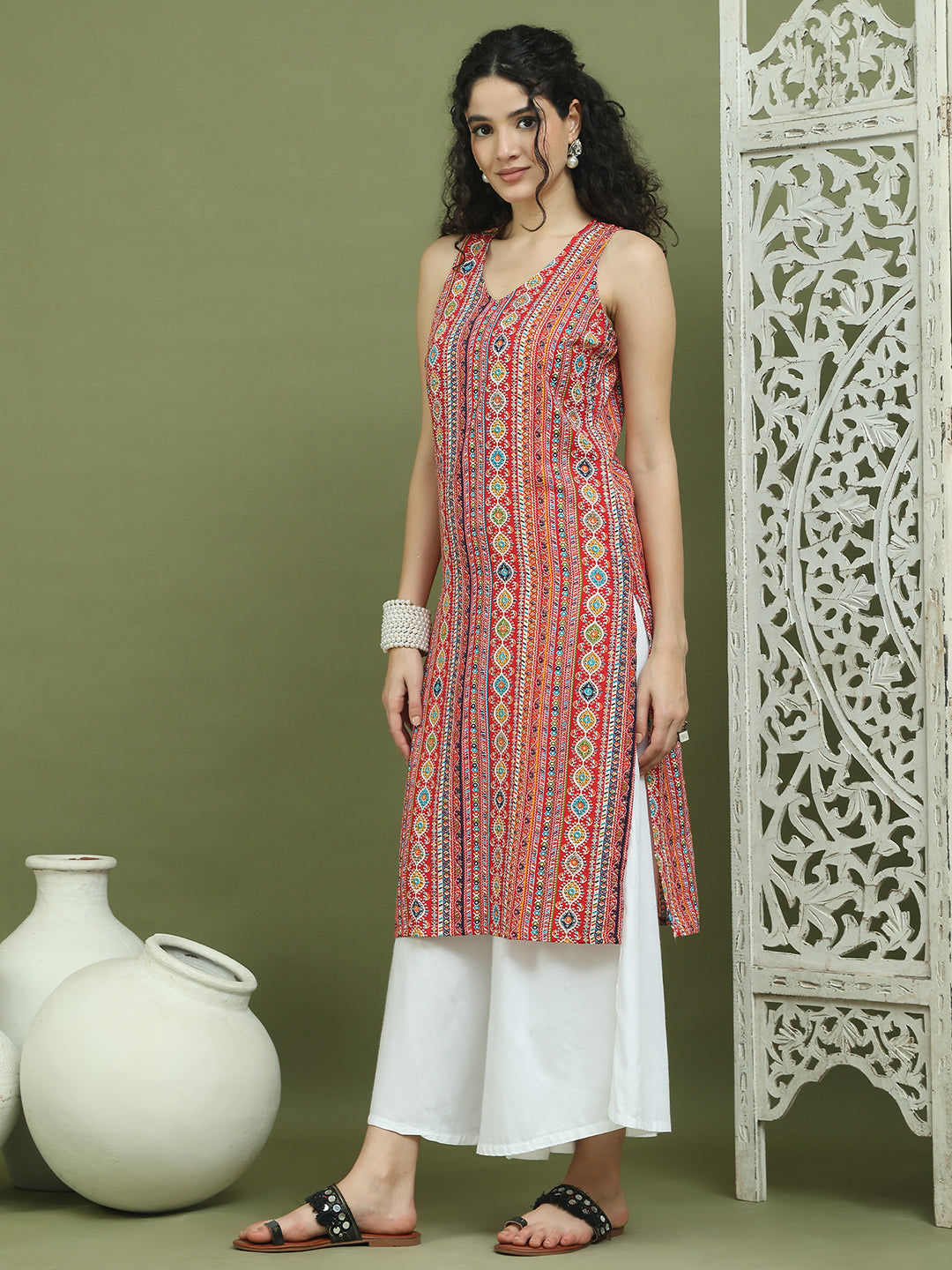 DesiQlo Women kurta sets - Red