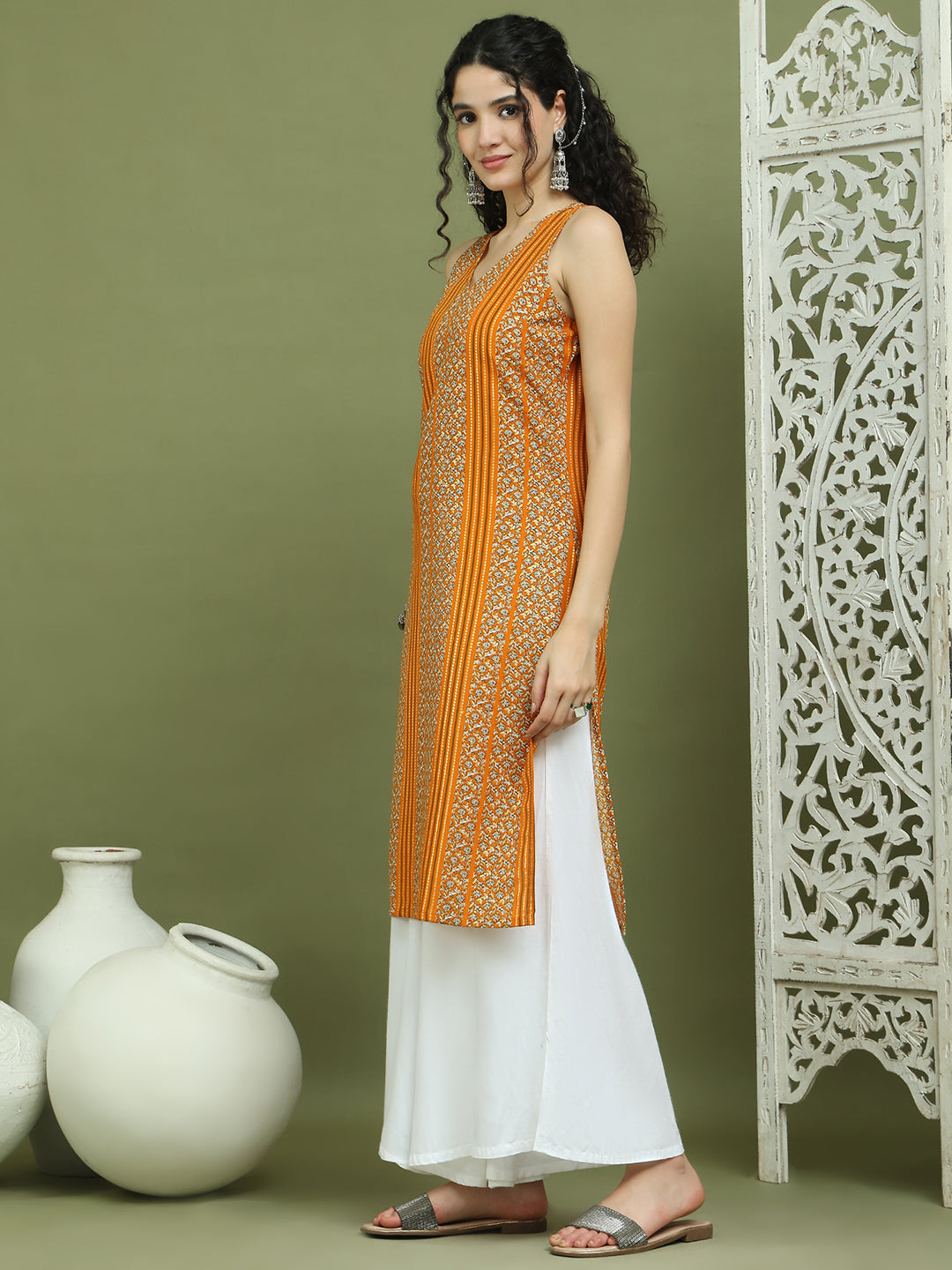 DesiQlo Women kurta sets - Yellow - JOKPL_2137W_1575_Yellow_S
